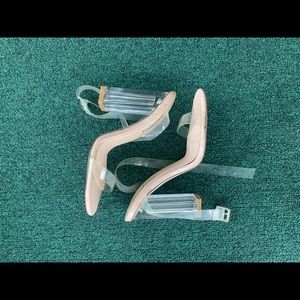 Clear strapped heels